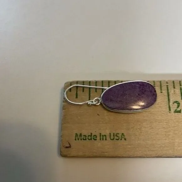 NWOB Boho Handmade Purpurite Jasper Earrings Sterling Silver Gemstone Jewelry - Picture 2 of 14